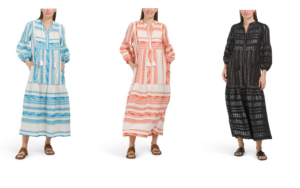 Embroidered Tiered Kaftan Cover-up
