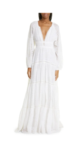Mackenna Long Sleeve Cotton Eyelet Maxi Dress