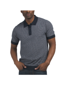 Jacquard Sweater Polo with Contrast Placket
