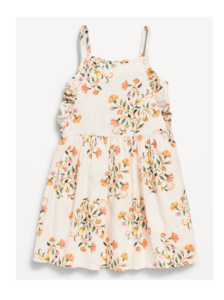 Printed Sleeveless Ruffle-trim Dress for Toddler Girls