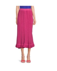 Knit Ribbed Midi Skirt