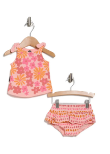 Flower Bow Tank & Ruffle Bloomers Set