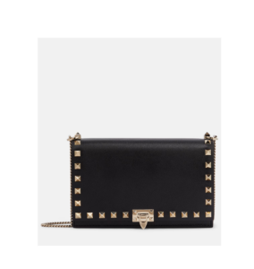Rockstud Small Leather Wallet on Chain