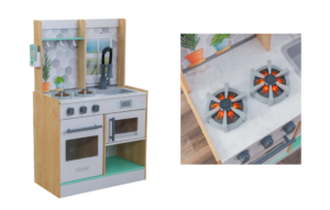 Let's Cook Wooden Play Kitchen with Lights & Sounds, Natural