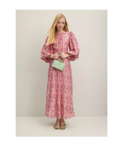 Lois Neon Garden Print Viscose-silk Blend Dress