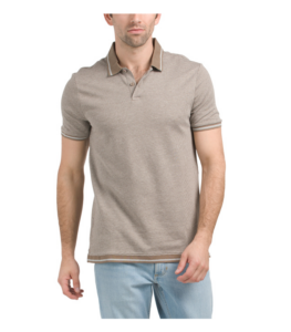 Short Sleeve Houndstooth Knit Jacquard Polo