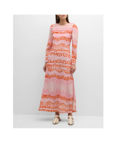 Nicola Abstract-print Smocked Maxi Dress