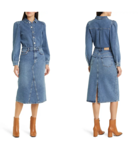 Beverly Long Sleeve Nonstretch Denim Shirtdress
