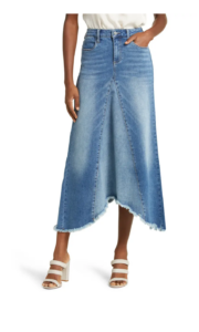 Selma Pieced Asymmetric Denim Maxi Skirt