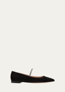 Suede Strass-band Ballerina Flats