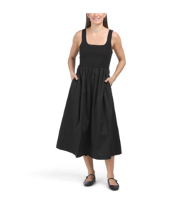 Sleeveless Mix Media Midi Dress