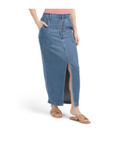 Dara Button Front Midi Skirt