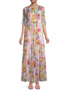 Fionna Floral Silk Maxi Dress