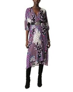 Robe Blake Printed Faux Wrap Midi Dress