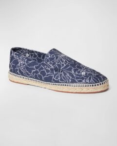 Men's Seaside Walk Floral Linen Espadrilles