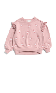 Girls Ballerina Ruffle Sweatshirt