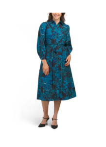 Long Sleeve Floral Midi Dress