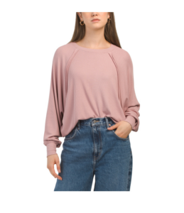 Ribbed Exposed Seam Pullover