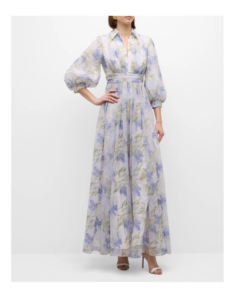 Pleated Sequin-embellished Floral-print Gown