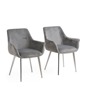 Velvet Dining Chair with Chrome Base