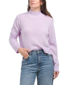 Cashmere Mock Neck Pull over Sweater
