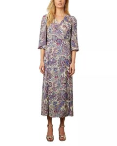 Edna Paisley Print Wrap Dress