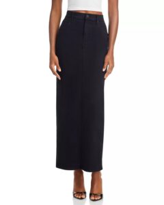 The Flagpole Denim Maxi Skirt in Pitch