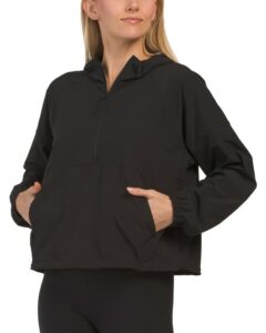 Hooded Half Zip Pullover with Reflective Ticking Bungee