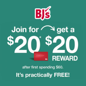 Bj's 1 Year Membership + $20 Gift Card