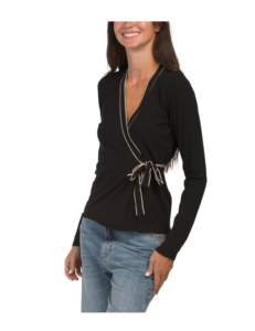 Long Sleeve Wrap Sweater