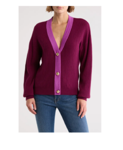 Nina Contrast Rib Cardigan