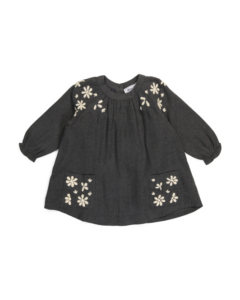 Infant Girls Floral Embroidered Dress