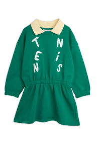 Kids' Tennis Appliqué Long Sleeve Organic Cotton Graphic Sweatshirt Dress