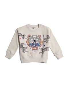 Girls Sweatshirt with Embroidered Tiger