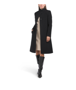 Wool Blend Three-quarter Coat