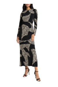 Colorblock Long Sleeve Maxi Dress