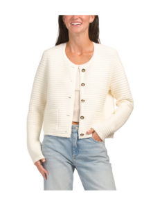 Tuck Stitch Cardigan with Pockets
