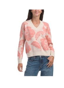 Knit Long Sleeve V-neck Pull over Sweater
