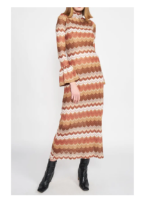 Wavy Stripe Long Sleeve Sweater Dress