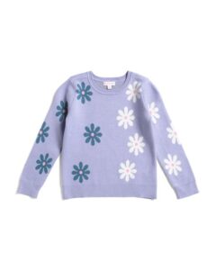 Little Girls Floral Print Sweater