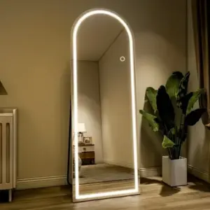 Image of sale on Beautypeak 64″ X 21″ Led Arched Full Length Mirror Standing Floor Mirror