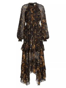 Abstract Belted Midi-dress $50 Gift Card with Purchase