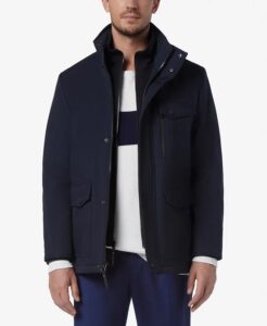 Men's Hoyt Micro-houndstooth Soft Shell Barn Jacket with Removable Bib