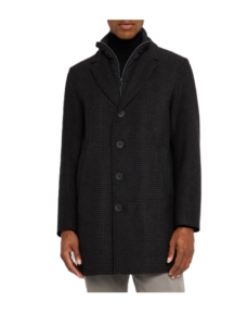 Men's Houndstooth Topcoat with Windguard Size 42-44
