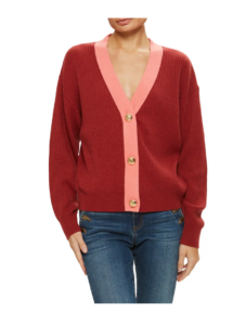 Nina Contrast Rib Cardigan Size Xs