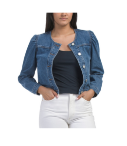 Puff Sleeve Denim Jacket