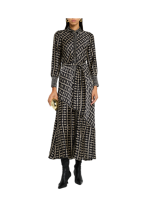 Stevie Tie-neck Tiered Floral Chiffon Midi Dress