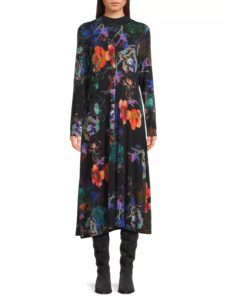 The Janie Floral Mockneck Midi-dress