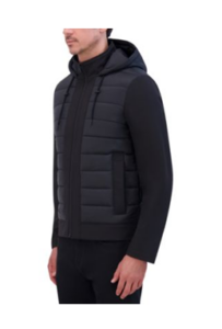 Men's Mixed-media Hooded Soft Shell Bomber Jacket