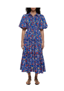 Dahlia Balloon Sleeve Cotton Shirtdress